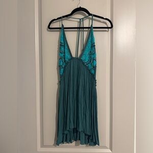Free People Teal Lace Dress